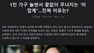 1인 가구 늘면서 끝없이 무너지는 '이 업계