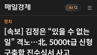 [속보]김정은 있을수 없는 일 격노..5000톤급 신형 구축함 진수식서 사고