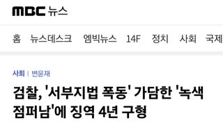 검찰,서부지법 폭동 녹색점퍼남 징역 4년 구형
