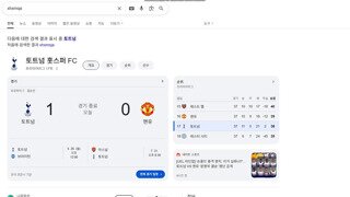현재 구글로 토트넘 검색하면 뜨는 화면