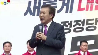김문수 유세 현장에서 이재명 지지하는 손학규