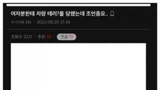 여자에게 차량 테러를 당한 호구