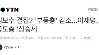 범보수 결집? '부동층' 감소...이재명, 중도층 '상승세'