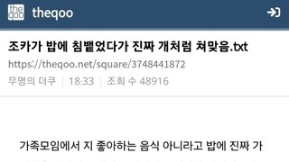 조카가 밥에 침뱉었다가 진짜 개처럼 쳐맞음.txt