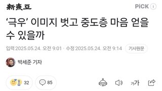 ‘극우’ 이미지 벗고 중도층 마음 얻을 수 있을까