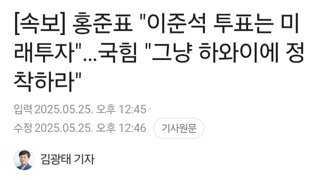 [속보]국힘,홍준표 그냥 하와이 정착해라