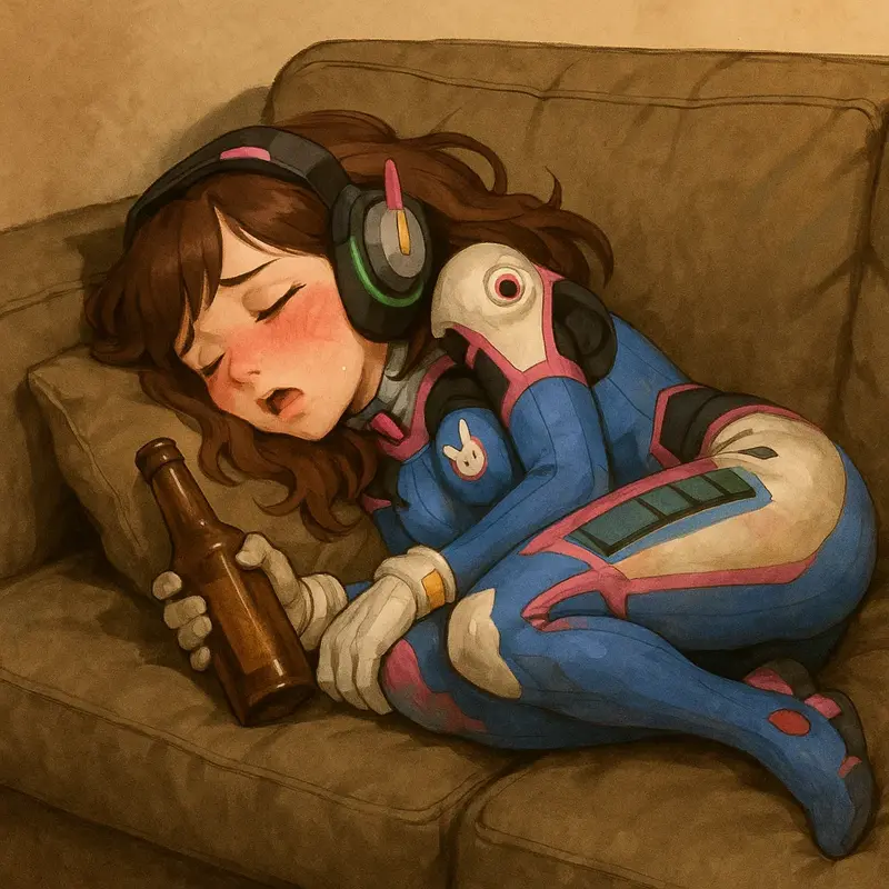 웹진 인벤 : 맥주먹고 취해서 소파에서 새우잠 자는 오버워치 디바 - 오픈이슈갤러리 맥주먹고 취해서 소파에서 새우잠 자는 오버워치 디바