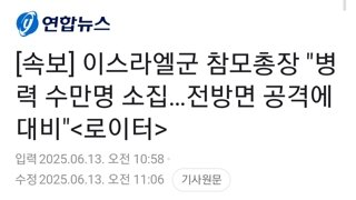 [속보] 이스라엘군 참모총장 