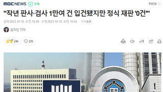작년 판사·검사 1만여 건 입건됐지만 정식 재판 '0건