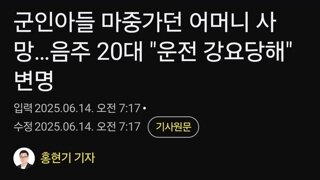 군인아들 마중가던 어머니 사망…음주 20대 