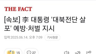 [속보] 李 대통령 '대북전단 살포' 예방·처벌 지시