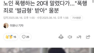 노인 폭행하는 20대 말렸다가...