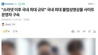 국내 최대 불법 성영상물 사이트 운영자 구속..