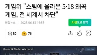 5.18 악의적 왜곡 게임 관련기사보는데