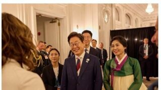 이재명 대통령 부부, G7 리셉션 참석