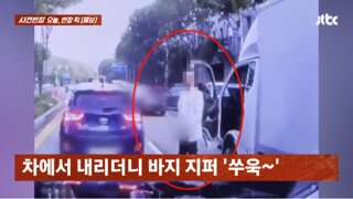 신호 대기 중 차에서 내려 주요부위 노출한 男