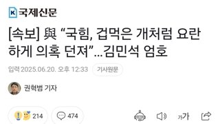 [속보] 與 “국힘, 겁먹은 개처럼 요란하게 의혹 던져”…김민석 엄호