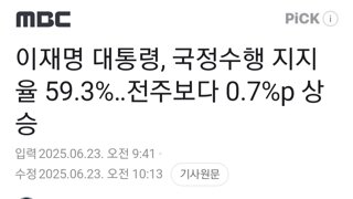 이재명 대통령, 국정수행 지지율 59.3%‥전주보다 0.7%p 상승