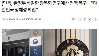 尹정부 삭감한 광복회 연구예산 전액 복구