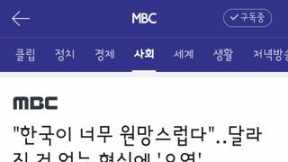 한국이 너무 원망스럽다
