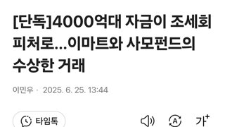 4000억대 자금이 조세회피처로…이마트와 사모펀드의 수상한 거래