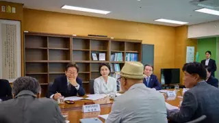 국립 소록도 병원 방문한 이대통령 내외