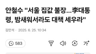 안철수 '서울 집값 불장…李대통령, 밤새워서라도 대책 세우라'