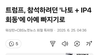 트럼프, 참석하려던 '나토 + IP4 회동'에 아예 빠지기로