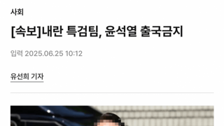 [속보]내란 특검...내란수괴 출국 금지