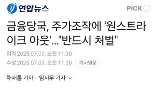 금융당국, 주가조작 하지마라