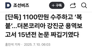 1100만원 수주하고 ‘복붙’...더본코리아 강진군 용역보고서 15년전 논문 짜깁기였다