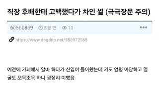 직장 이쁜 여후배한테 고백공격 썰