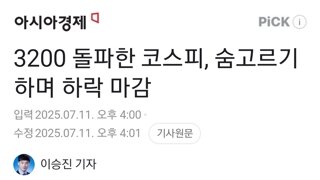 3200 돌파한 코스피, 숨고르기 하며 하락 마감