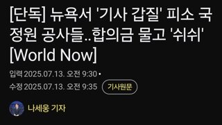 뉴욕서 '기사 갑질' 피소 국정원 공사들‥합의금 물고 '쉬쉬'