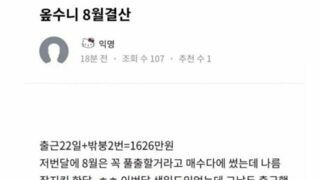 오피녀 한달 수입
