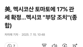 美, 멕시코산 토마토에 17% 관세 확정…멕시코 