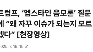 트럼프, ‘엡스타인 음모론’ 질문에 “왜 자꾸 이슈가 되는지 모르겠다”
