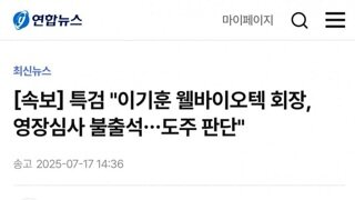 [속보]특검...이기훈 웰바이오텍 회장 영장 심사 불출석 도주한거로 판단