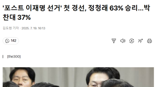 민주당대표 충청권 결과 정청래 63% 박찬대 37%