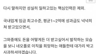 네오플 파업에 대한 블라인드글