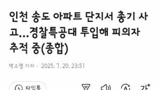 인천 송도 아파트에서 총기 사고