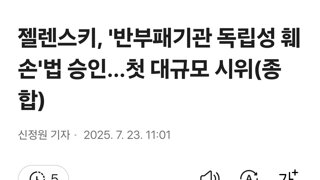 젤렌스키, '반부패기관 독립성 훼손'법 승인…첫 대규모 시위