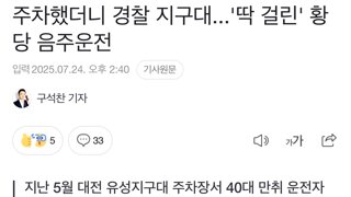 주차했더니 경찰 지구대...'딱 걸린' 황당 음주운전