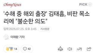 '수해 중 해외 출장' 김태흠, 비판 목소리에 