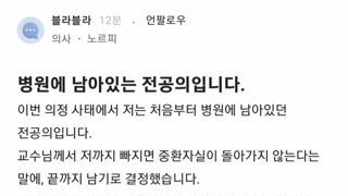 병원에 남아있는 전공의 입니다