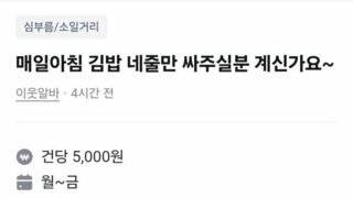 매일 아침 김밥 싸주실분