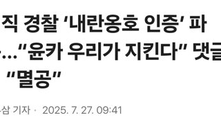 현직 경찰 ‘내란옹호 인증’ 파문…“윤카 우리가 지킨다” 댓글에 “멸공”