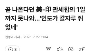 곧 나온다던 美-印 관세합의 1일까지 못나와…'인도가 칼자루 쥐었네'