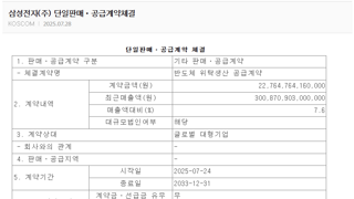 오늘 공시된 삼성전자 공급 계약서