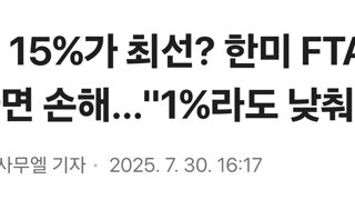 관세 15%가 최선? 한미 FTA 감안하면 손해…